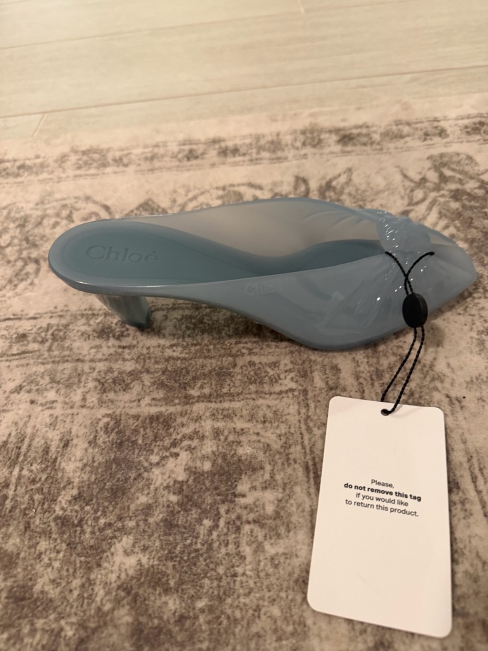 Chloe Light Blue Jelly Mule Heels-NWT size 37 - Picture 6 of 7